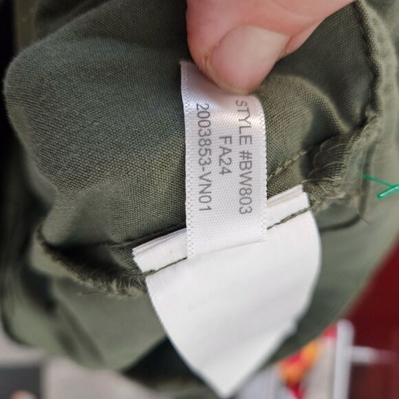 J Crew Lizzie high-rise patch-pocket wide-leg pant Army Green NWT 35 - Picture 3 of 4